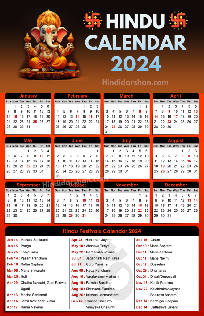 Hindu calendar 2024
